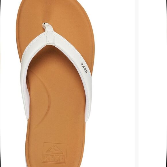 Reef Cushion Cloud Flip-Flop Platform Sandal- White/Tan - Picture 3 of 9